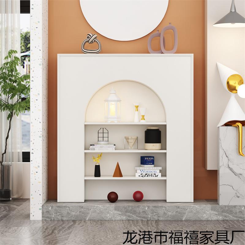 时尚632欧式家用室内拱白色法式炉宿装饰柜形艺术置物壁架民玄关