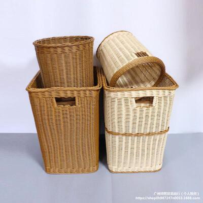 仿料藤塑品手工编织酒店毛巾筐衣服收tb-41105纳脏制篮杂物篮子浴