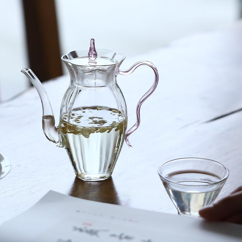 手工日式耐高温玻璃水仙茶壶家用冷泡茶专用泡茶壶春季绿茶玻璃壶