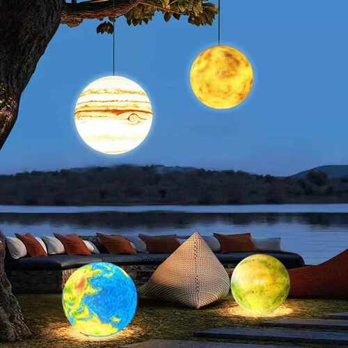 火星星球灯吸顶吊灯 网红打卡户外景观装饰月球灯 庭院落地草坪灯