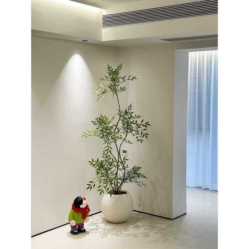 南天竹绿植室内客厅仿生假树轻奢花大型落地盆栽客厅大厅绿植摆件