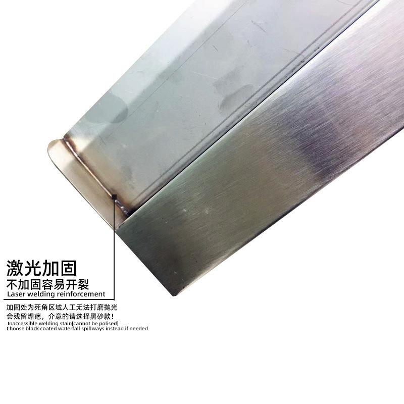P不锈钢瀑布出水口带LED灯光庭院鱼池跌水景观流水墙水幕墙流
