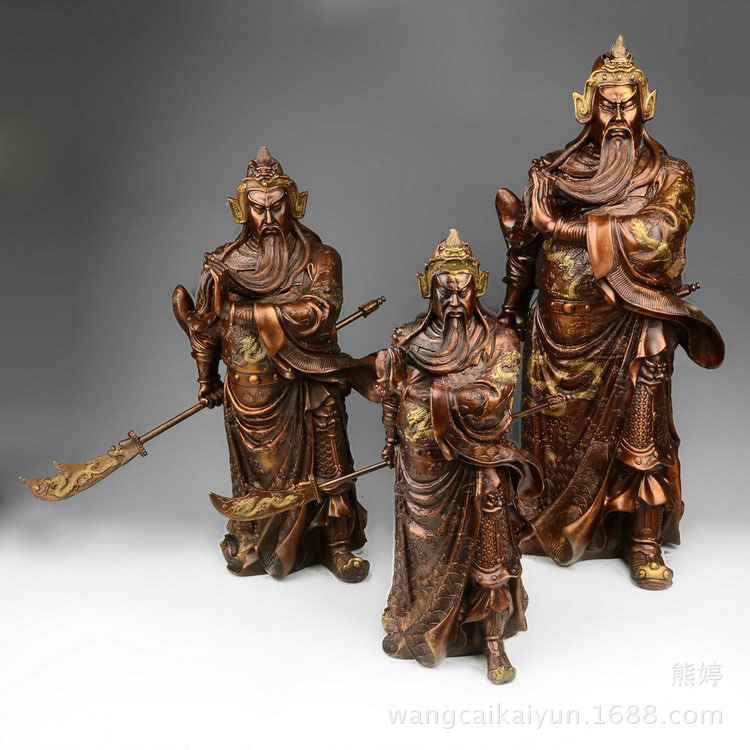 【折扣】铜像铜关公铜像武财神摆件大号关羽铜雕像家居办公室装饰