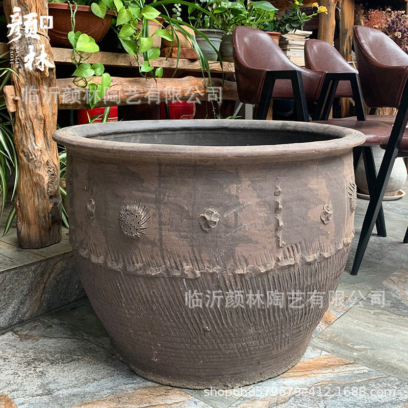 土陶缸盆民宿装饰缸陶缸陶盆土盆瓦缸大盆睡莲盆荷花缸大花盆