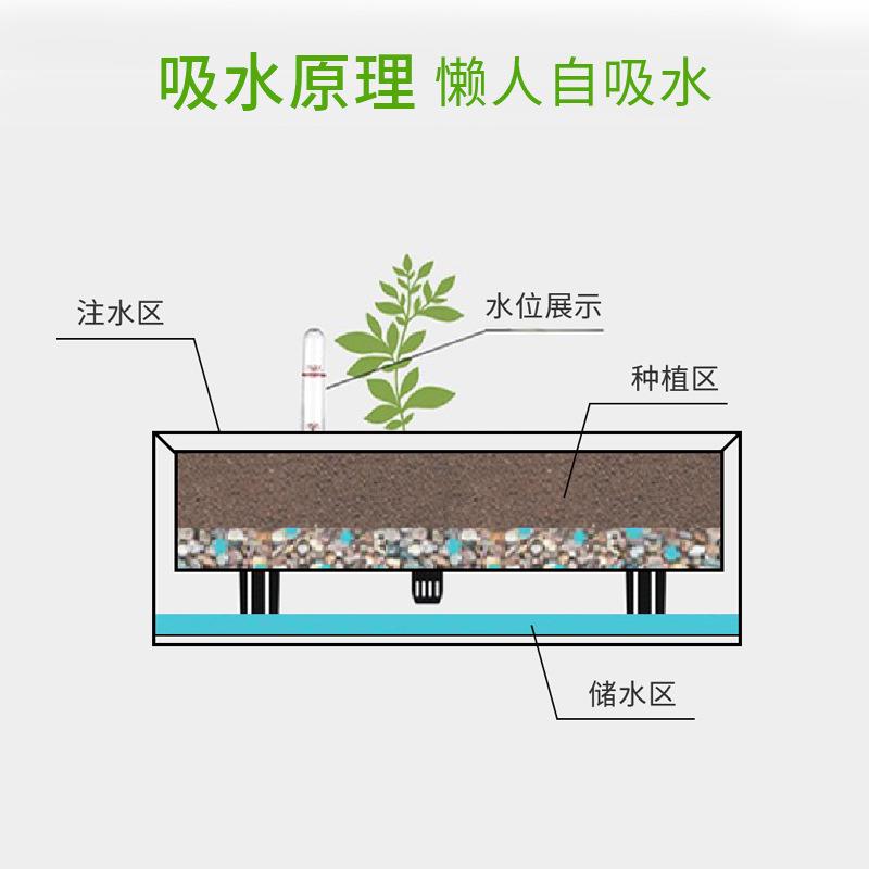 长方形仿藤编长条形自吸水花盆懒人花盆双层多肉长条盆蓄水花槽