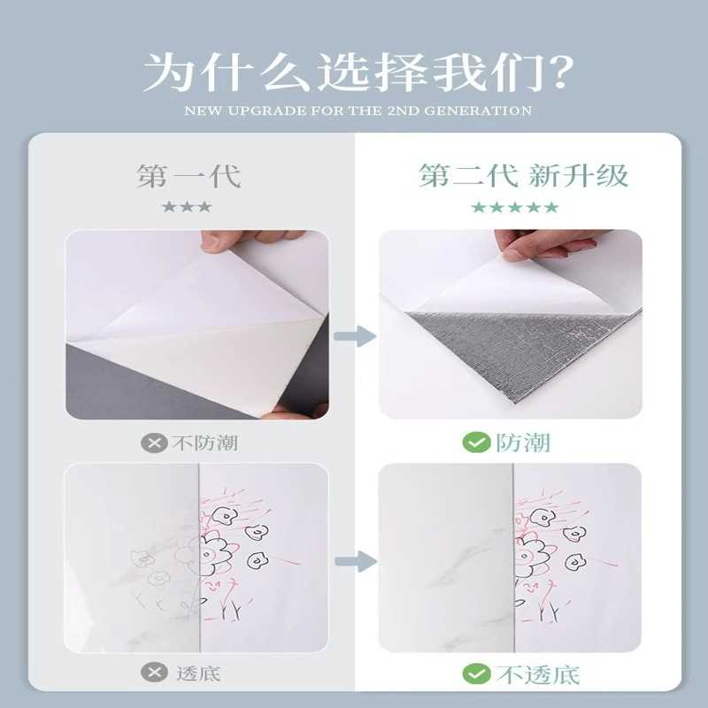仿大理石岩板墙贴瓷砖贴纸防水卧室主卧客厅沙发电视背景自粘墙纸