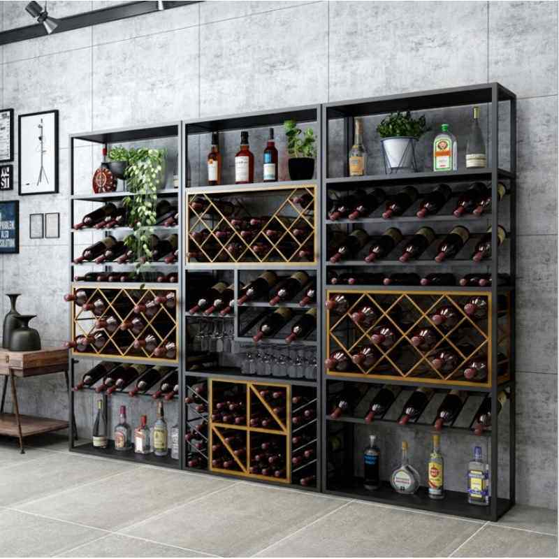 【折扣】酒吧葡萄酒架展示架餐厅卡座酒瓶装饰架屏风壁挂落地置物