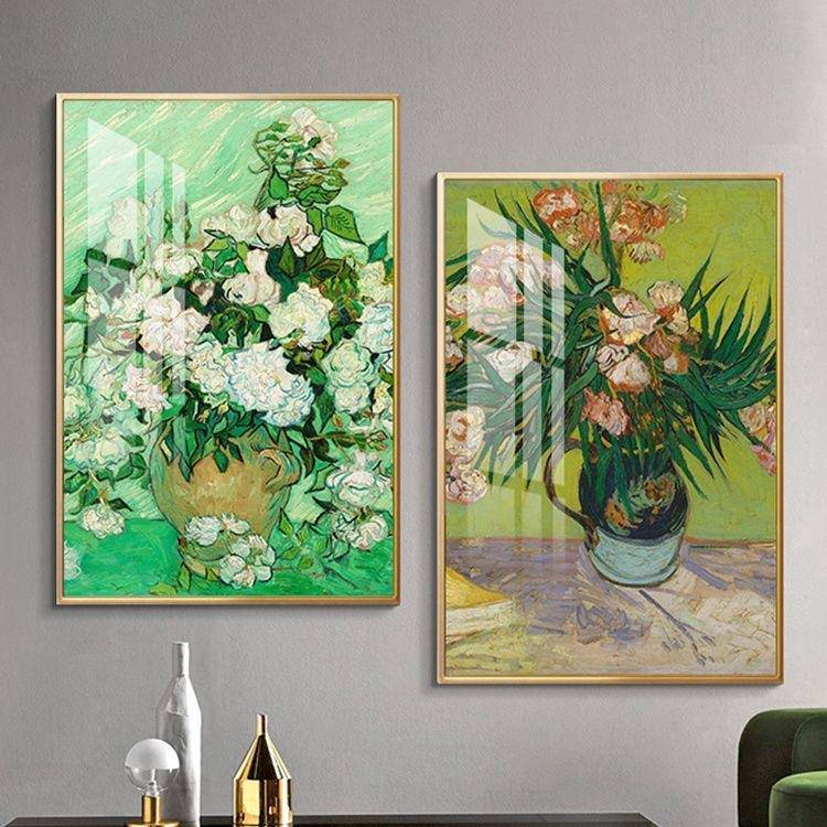 梵高星空装饰画玄关向日葵壁画现代简约餐厅客厅背景世界名画挂画