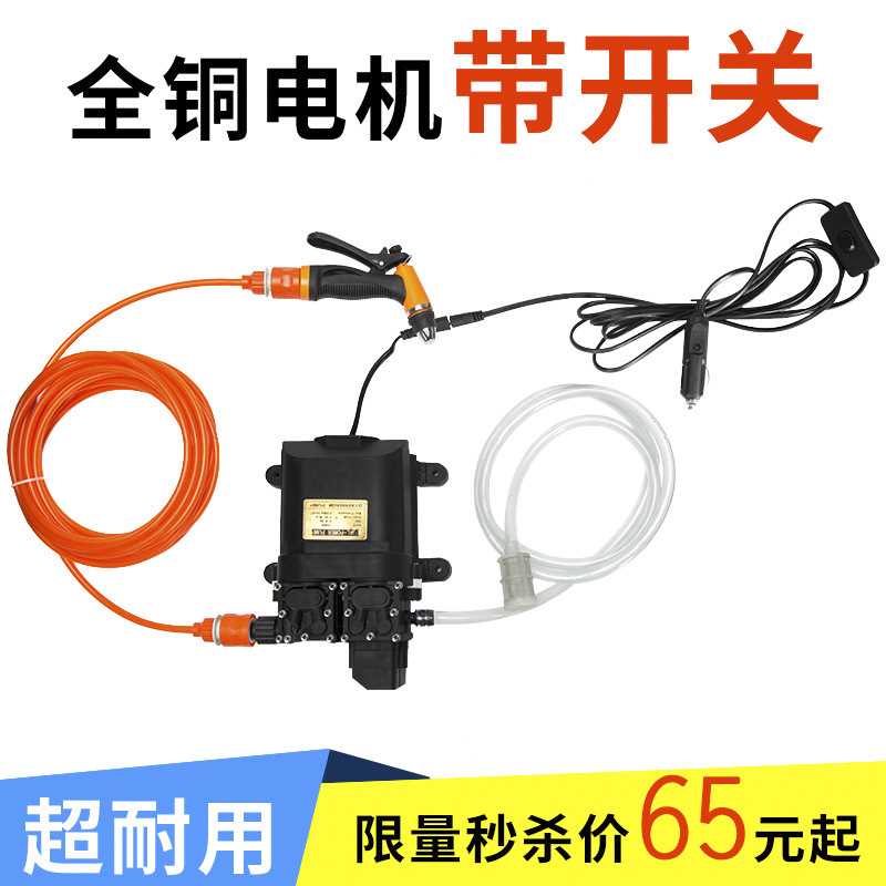 双泵车载洗车器高压出水电动12V洗车机便携汽车洗车水泵