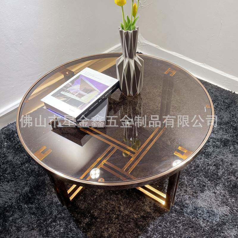 轻奢玻璃茶几创意网红角几客厅不锈钢小户型简约极简小桌子沙发边