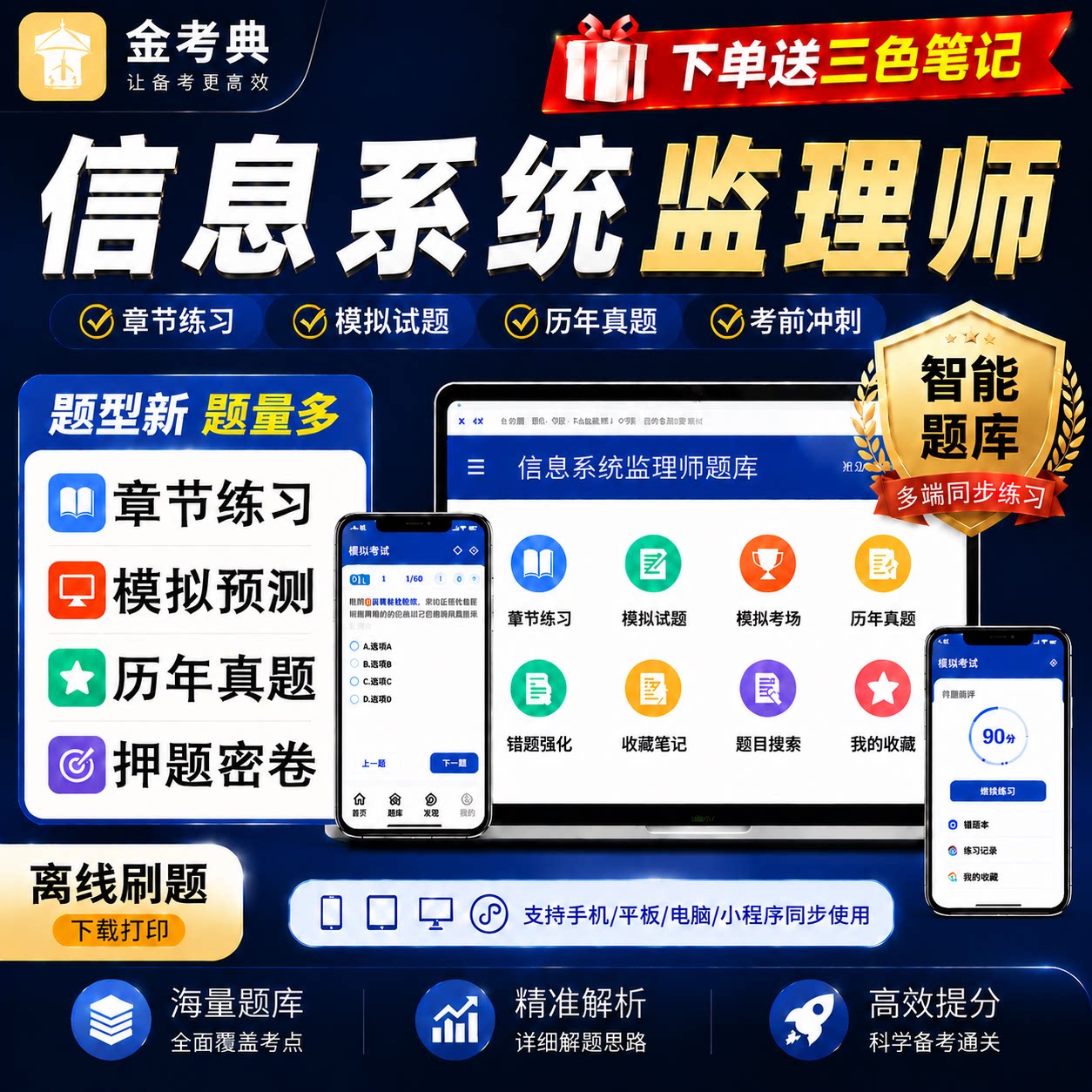 信息系统监理师金考典题库刷题历年真题习题案例题电子版三色笔记图片