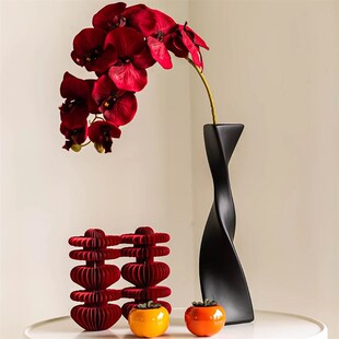 速发花蝴蝶兰中式花花红色喜庆结婚客厅婚房件置摆布插瓶束装饰品