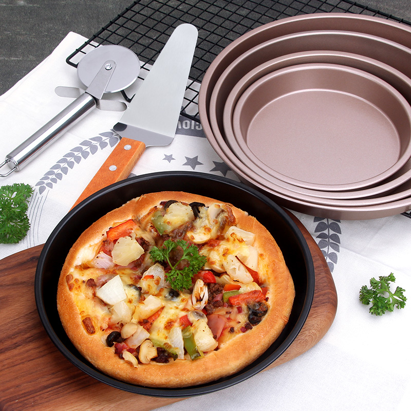 速发披萨盘饼a烤盘圆形家用糕用烘焙烤箱6/7/8/寸pizz底蛋商模具