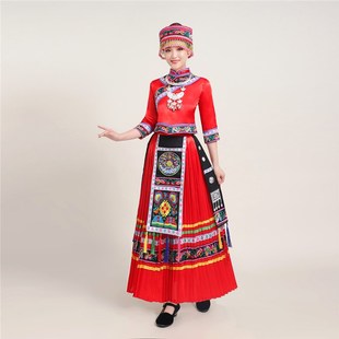 速发演款成人锡伯族表个服56演舞台合唱新出服舞蹈服装少数民族