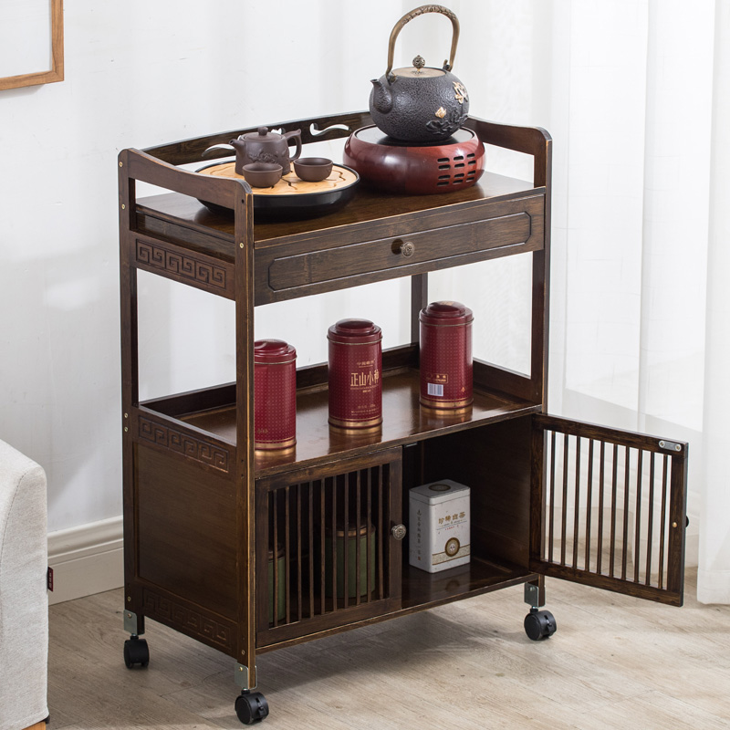 速发可物动沙发边边几小茶几茶水架客厅边柜储移柜带轮小茶桌角角