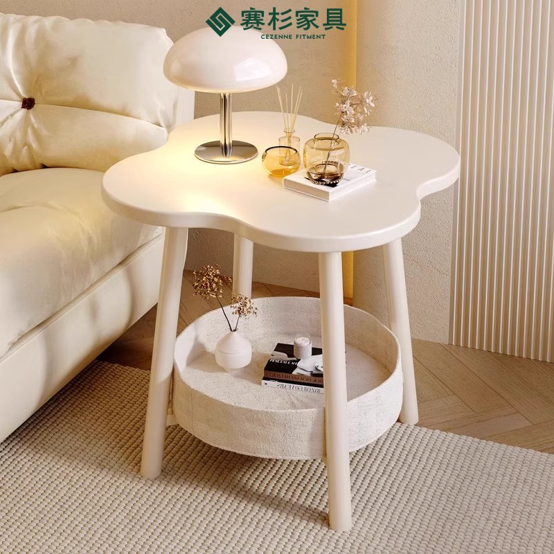 速发床边客沙发边几可移动小桌子小厅台桌圆桌子床边迷你小型置物