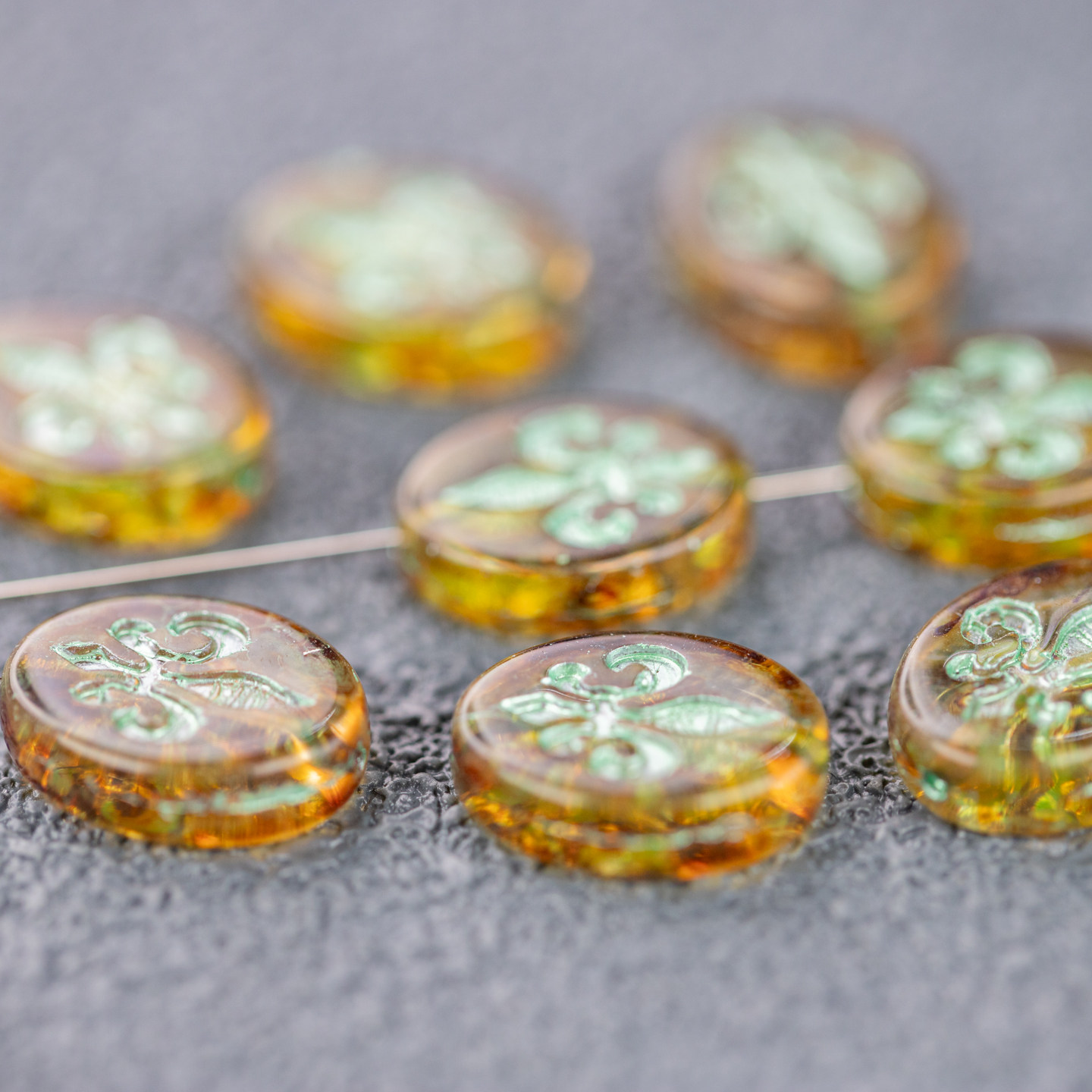 长椭圆珠17x13mm捷克进口琉璃珠DIY手工串珠复古风格饰品材料
