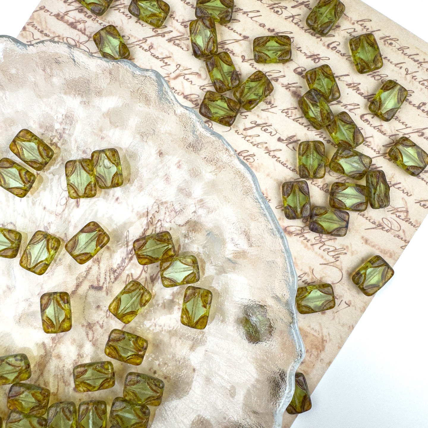 菱形切面方珠12x8mm捷克进口琉璃珠DIY手工串珠复古风格饰品材料