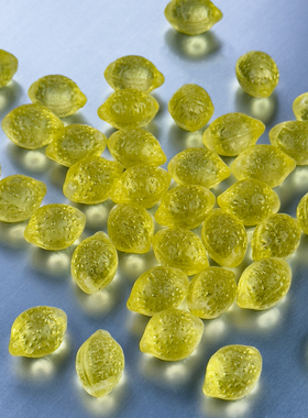 柠檬形水果珠10x14mm捷克进口琉璃珠DIY手工串珠复古风格饰品材料