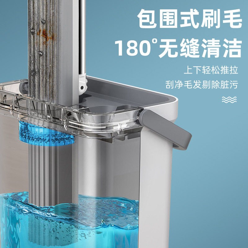 速发海绵拖把带桶套装2024新款家用一拖净免手洗胶棉拖把地拖地神
