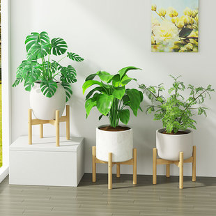 速发家用楠竹厅架台室外绿植盆栽架客花盆视旁花电底托结实耐用支