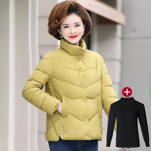 速发中年妈妈短款羽绒棉服冬中装厚气棉袄装老年加洋秋冬季棉衣外