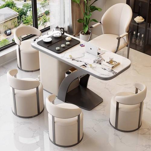 阳台岩板茶桌家用烧水壶一体一整套现代简约小型客厅岩板阳台茶桌