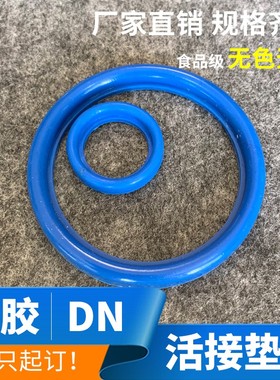 DN活接头密封圈/蓝色硅胶DIN密封垫片/卫生级O型圆螺纹焊接活接垫