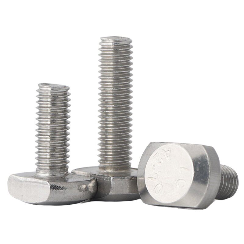 304不锈钢T型槽用螺栓GB37压板螺丝A2-70全牙M5M6M8M10M12