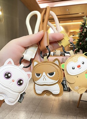 新款PU皮革猫咪钥匙扣挂件可爱情侣汽车钥匙链包包公仔挂饰小礼品