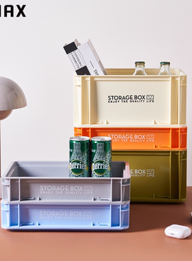 RMAX桌面收纳盒工业风周转箱塑料零食咖啡储物盒宿舍家用整理神器