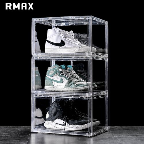 RMAX全透明亚克力鞋盒20个装AJ收纳盒球鞋防尘加厚塑料鞋摆柜鞋架