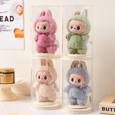 RMAXlabubu展示盒拉布布挂件搪胶娃娃透明防尘罩盲盒收纳展示架柜