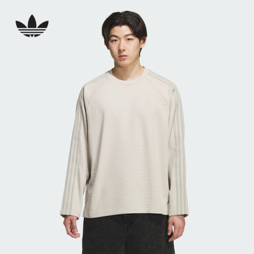 adidas阿迪达斯三叶草华夫格T恤25秋男苏翊鸣共创系列长袖 KH1175