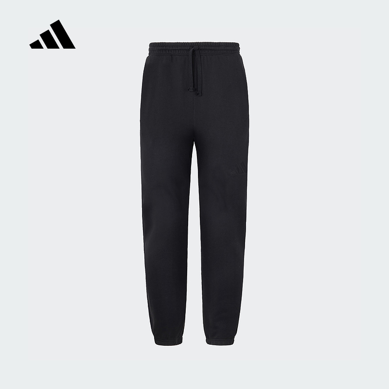 adidas阿迪达斯黑色休闲卫裤运动裤2025秋男健身针织长裤 JY8569