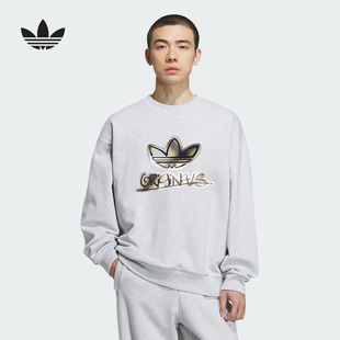 adidas阿迪达斯三叶草炫彩LOGO大号套头衫秋冬男圆领卫衣KC0117