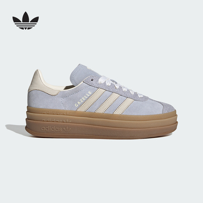 adidas阿迪达斯三叶草T头鞋2026夏女GAZELLE BOLD厚底板鞋 IH4210