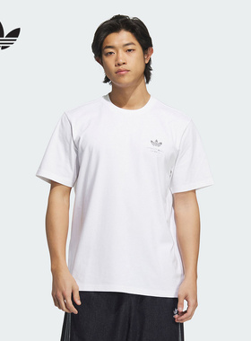 adidas阿迪达斯三叶草背面卡通印花半截袖2025夏男短袖T恤 KA2248