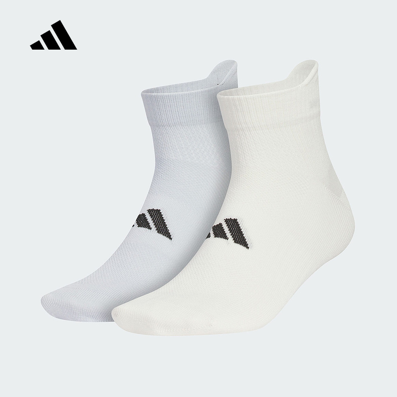 adidas阿迪达斯及踝短袜2025秋Y型跟结构男女两双装袜子 KC0191