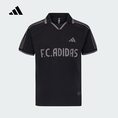 adidas阿迪达斯短袖T恤中性Tiro足球运动休闲黑POLO衫上衣 LE2626