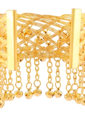 开口铃铛宽手镯手环臂镯西域流苏