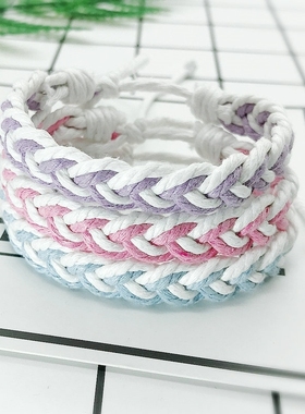 手绳爆款棉绳棉麻手錬简约手工i