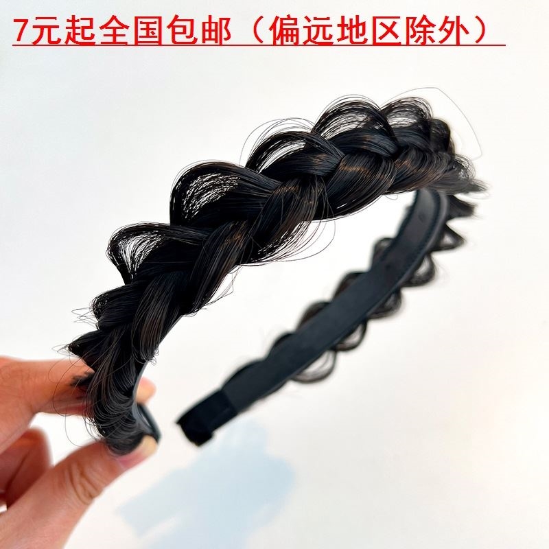 甜美温柔增高颅顶仿真麻花辫发箍鱼骨辫头箍网红编发辫子发箍女