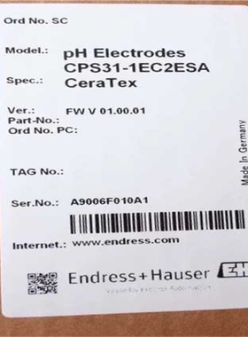 E+H CPS31-1EC2ESA 恩德斯豪斯全新模拟式pH~议价
