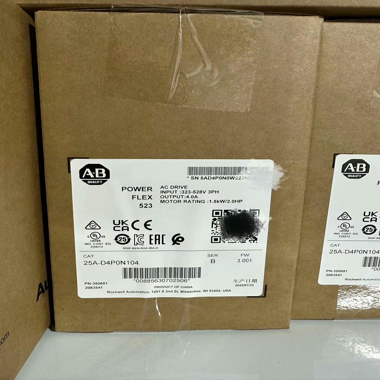 询价~AB变频器25A-D4P0N104全新原装正品现货，实采联系