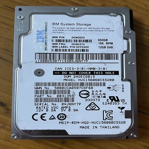 (议价)IBM-00AK374 SAS 15K 2.5寸 600GB