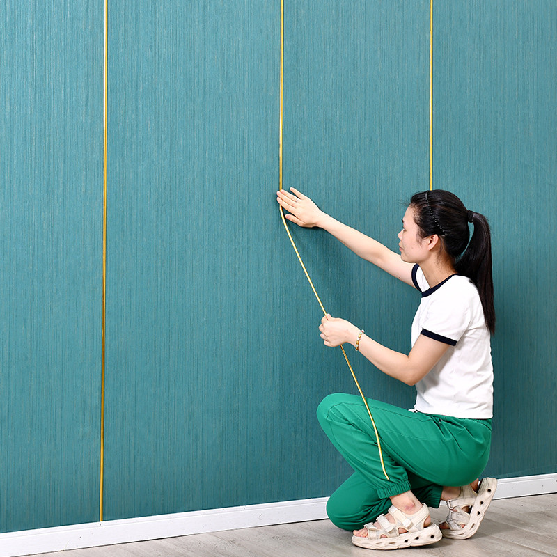 2024新款网红美缝贴条壁纸自粘家用卧室客厅背景墙纸高档轻奢封边