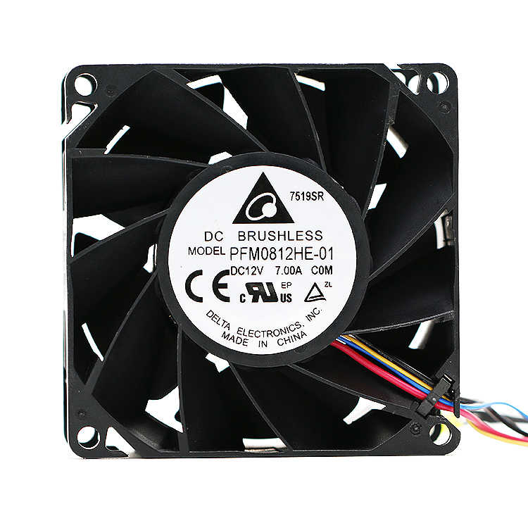 台达DELTA PFM0812HE-01 8038 12V 7.00A 四线PWM超暴力散热风扇
