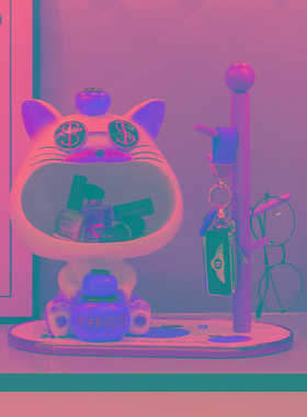 招财猫钥匙收纳玄关装饰摆件家居入户门口鞋柜客厅乔迁新居礼