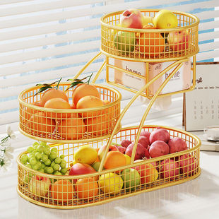 果盘新款高档新年款多层水果盘家用茶几桌面瓜子坚果糖果摆放盘子